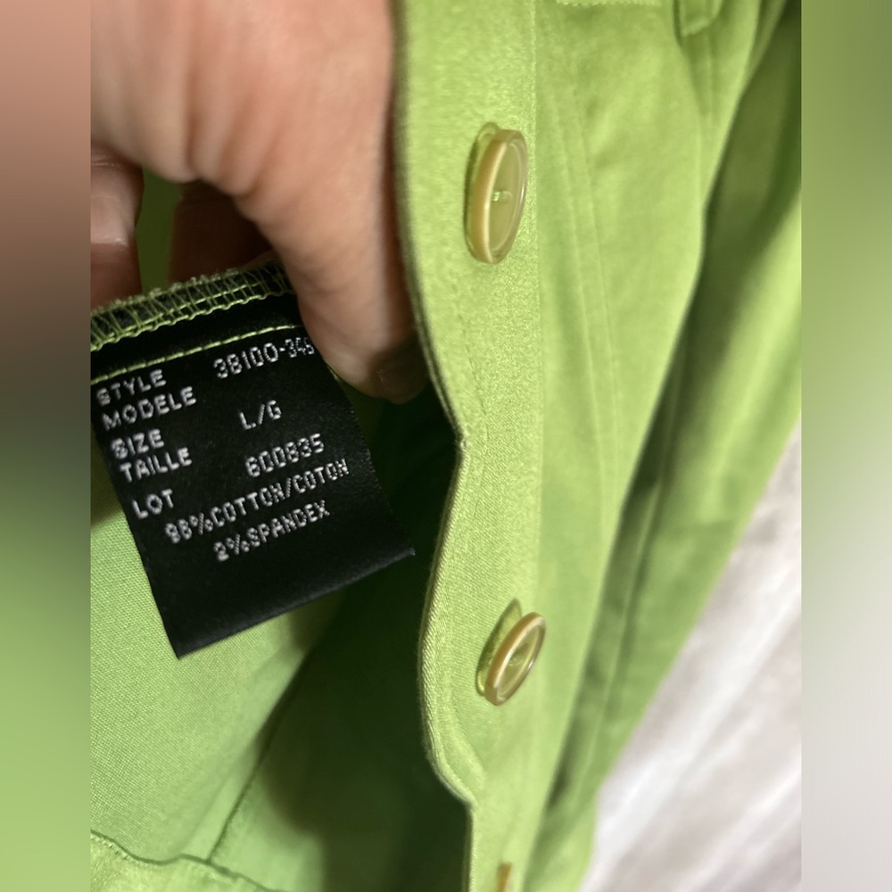 Tribal jacket in beautiful green shade.Denim style. Unique scalloped edge flair